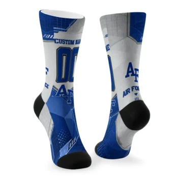 Air Force Falcons Socks Customized Geometric Tech Blue Fashion Forward
