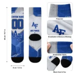 Air Force Falcons Socks Customized Geometric Tech Blue Best Selling