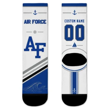 Air Force Falcons Socks Customized Nautical Icons Blue White Best Selling