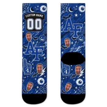 Air Force Falcons Socks Customized Scattered Icons Blue Best Selling