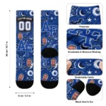 Air Force Falcons Socks Customized Scattered Icons Blue Best Selling