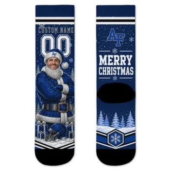 Air Force Falcons Socks Customized Snowy Scene Blue White Best Selling