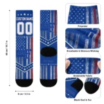 Air Force Falcons Socks Customized Star Stripes Blue White Best Selling