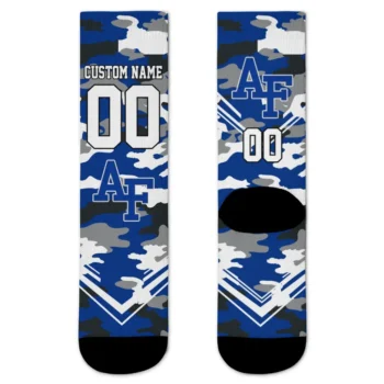 Air Force Falcons Socks Customized Woodland Camo Blue Best Selling