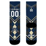 Akron Zips Socks Custom Argyle Pattern Blue Best Selling