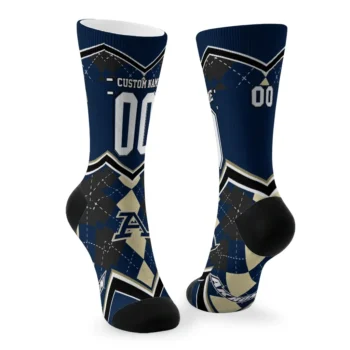Akron Zips Socks Custom Argyle Pattern Blue Fashion Forward