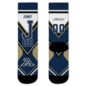 Akron Zips Socks Custom Arrow Blocks Blue Best Selling