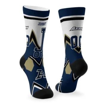 Akron Zips Socks Custom Arrow Blocks Blue Fashion Forward