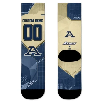 Akron Zips Socks Custom Geometric Tech Blue Best Selling