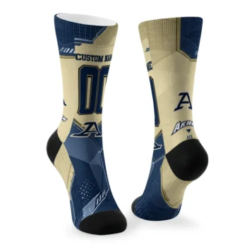 Akron Zips Socks Custom Geometric Tech Blue Fashion Forward