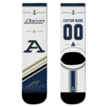 Akron Zips Socks Custom Nautical Icons Blue White Best Selling