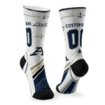Akron Zips Socks Custom Nautical Icons Blue White Best Selling