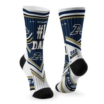 Akron Zips Socks Custom Pinstripe Chevron Blue White Fashion Forward