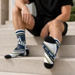 Akron Zips Socks Custom Pinstripe Chevron Blue White Best Selling