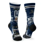 Akron Zips Socks Custom Snowy Scene Blue White Best Selling