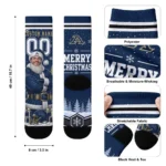 Akron Zips Socks Custom Snowy Scene Blue White Best Selling