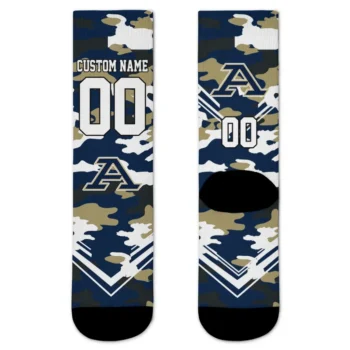 Akron Zips Socks Custom Woodland Camo Blue Best Selling