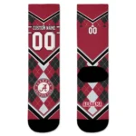 Alabama Crimson Tide Socks Custom Argyle Pattern Crimson Best Selling
