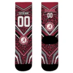 Alabama Crimson Tide Socks Custom Leopard Print Crimson Black Best Selling