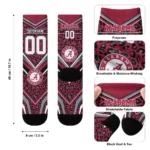 Alabama Crimson Tide Socks Custom Leopard Print Crimson Black Best Selling