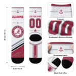 Alabama Crimson Tide Socks Custom Nautical Icons Crimson White Best Selling