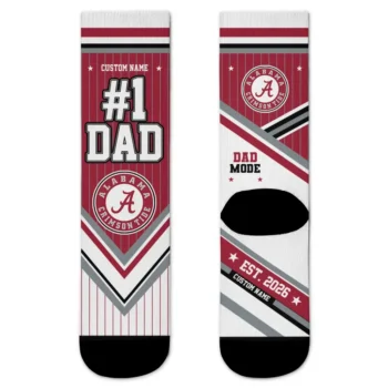 Alabama Crimson Tide Socks Custom Pinstripe Chevron Crimson White Best Selling