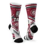 Alabama Crimson Tide Socks Custom Pinstripe Chevron Crimson White Best Selling