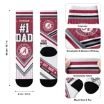 Alabama Crimson Tide Socks Custom Pinstripe Chevron Crimson White Best Selling
