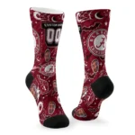 Alabama Crimson Tide Socks Custom Scattered Icons Crimson Best Selling