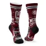 Alabama Crimson Tide Socks Custom Snowy Scene Crimson White Best Selling