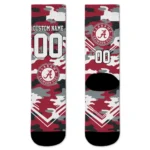 Alabama Crimson Tide Socks Custom Woodland Camo Crimson Best Selling
