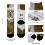 Anaheim Ducks Socks Custom Geometric Tech Gold Best Selling