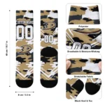 Anaheim Ducks Socks Custom Woodland Camo Gold Best Selling