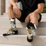 Anaheim Ducks Socks Custom Woodland Camo Gold Best Selling