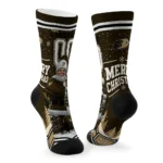 Anaheim Ducks Socks Customized Snowy Scene Gold White Best Selling