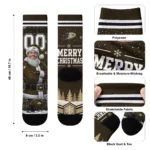 Anaheim Ducks Socks Customized Snowy Scene Gold White Best Selling
