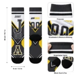 Appalachian State Mountaineers Socks Custom Arrow Blocks Black Best Selling