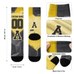 Appalachian State Mountaineers Socks Custom Geometric Tech Black Best Selling