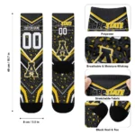Appalachian State Mountaineers Socks Custom Leopard Print Black Best Selling