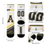 Appalachian State Mountaineers Socks Custom Nautical Icons Black White Best Selling