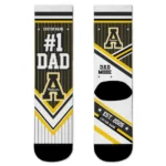 Appalachian State Mountaineers Socks Custom Pinstripe Chevron Black White Best Selling