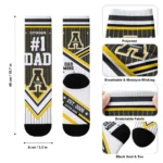 Appalachian State Mountaineers Socks Custom Pinstripe Chevron Black White Best Selling