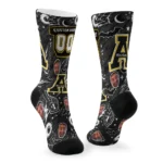 Appalachian State Mountaineers Socks Custom Scattered Icons Black Best Selling