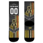 Appalachian State Mountaineers Socks Custom Star Stripes Black White Best Selling