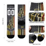Appalachian State Mountaineers Socks Custom Star Stripes Black White Best Selling