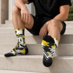 Appalachian State Mountaineers Socks Custom Woodland Camo Black Best Selling