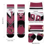 Arizona Cardinals Socks Custom Arrow Blocks Red Best Selling