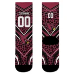 Arizona Cardinals Socks Custom Leopard Print Red Black Best Selling