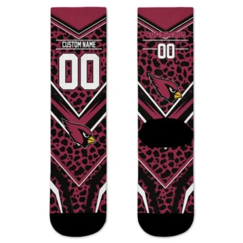 Arizona Cardinals Socks Custom Leopard Print Red Black Best Selling
