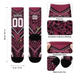 Arizona Cardinals Socks Custom Leopard Print Red Black Best Selling